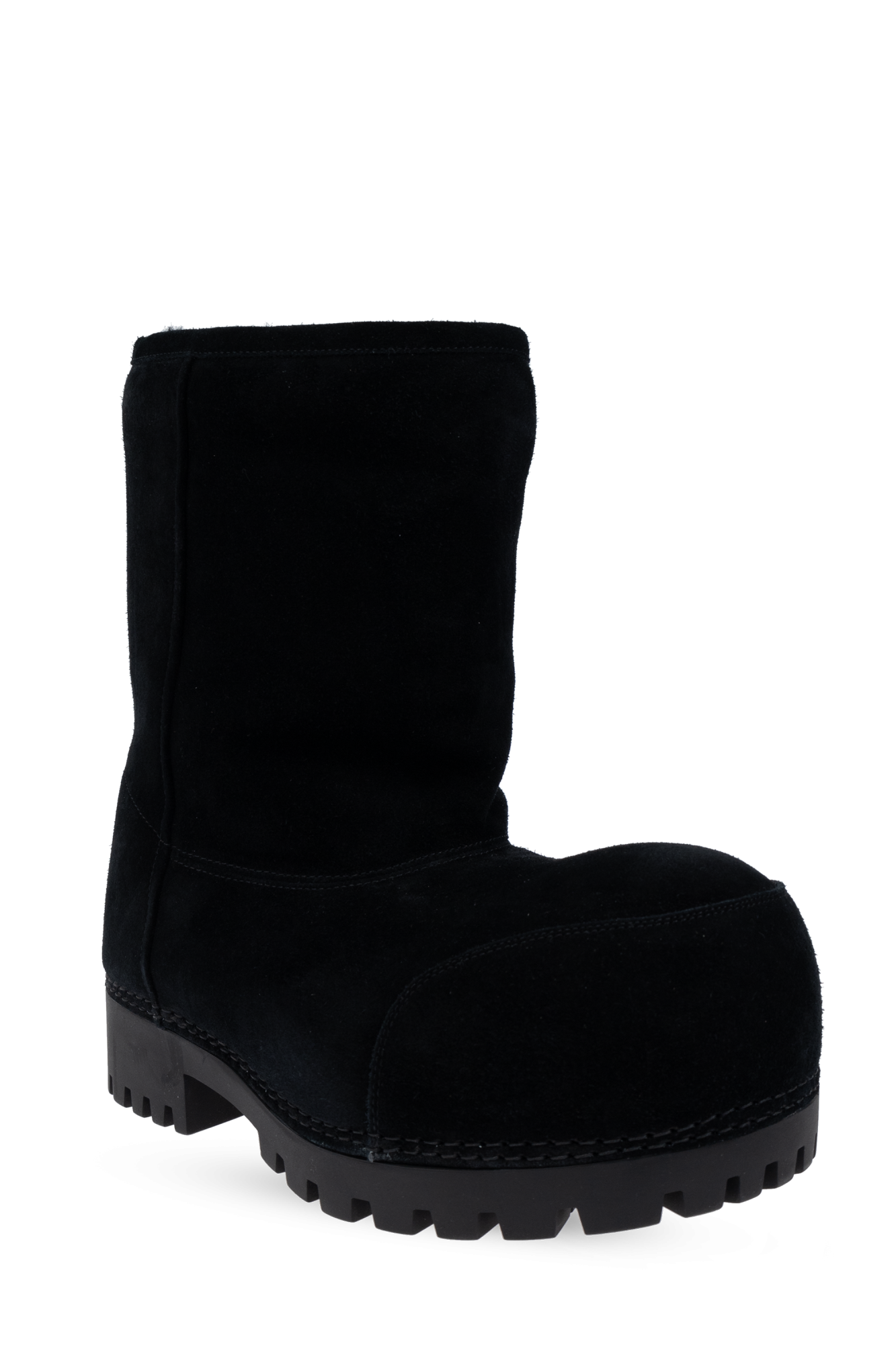 Black 'Alaska Fur Low' Snow Boots Balenciaga